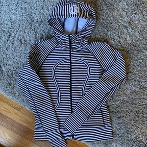 Lululemon “Scuba Hoodie” Black/White Stripe